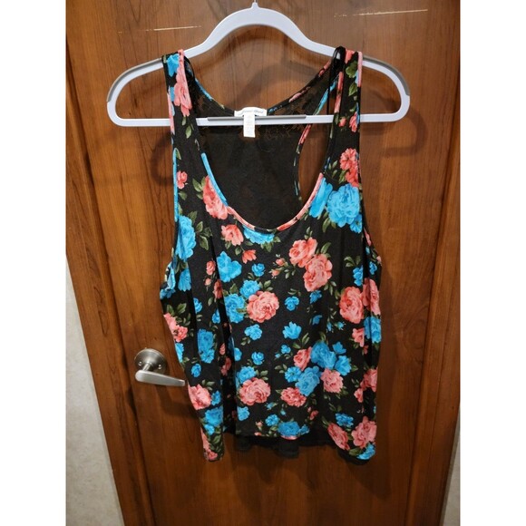 Ambiance Apparel Floral Tank Top Sz 1X B-52 - Picture 1 of 3